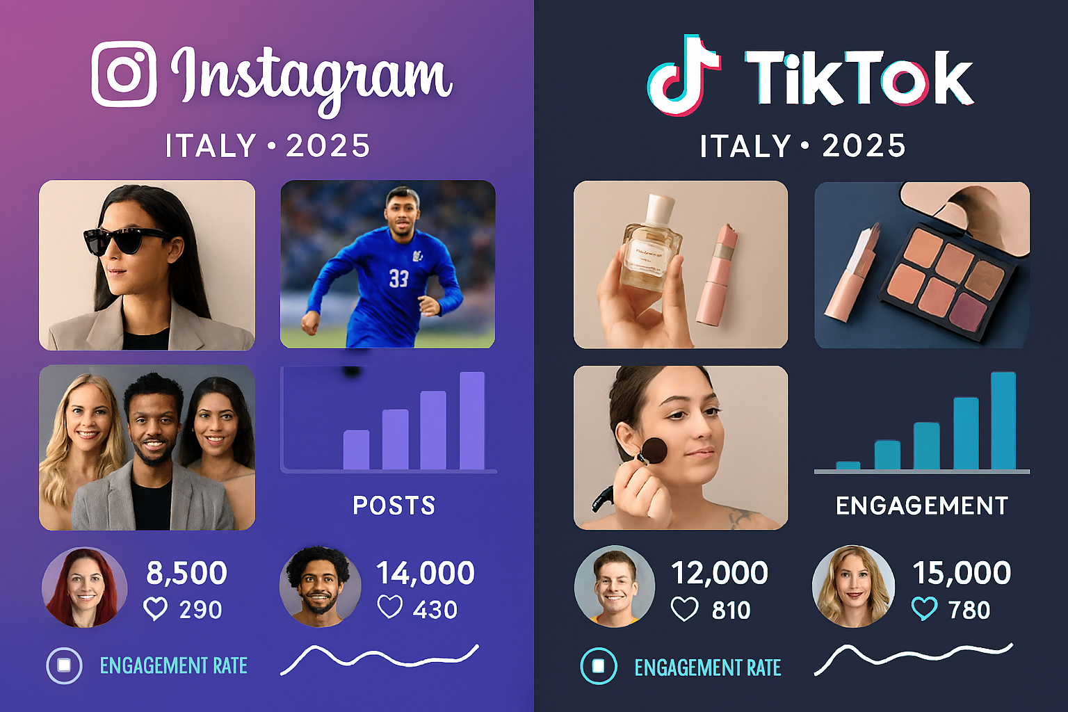 Italian Influencer Marketing in 2025: Instagram & TikTok Show Sharp Contrasts