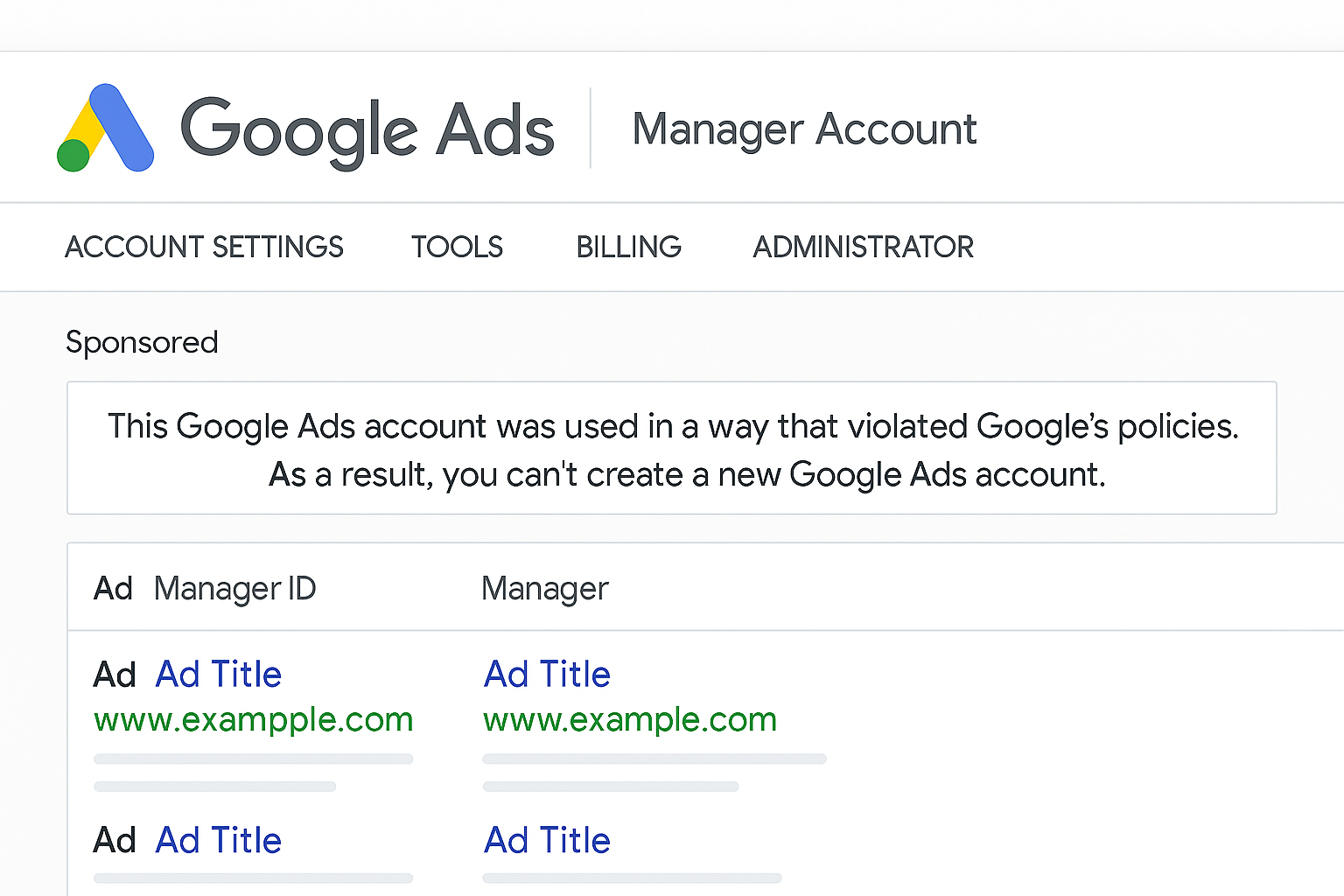 Google Ads MCC Error: “Can’t Create New Account” Problem